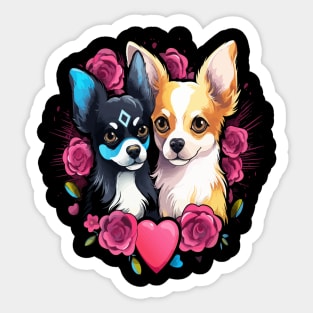 Chihuahua Couple Valentine Sticker